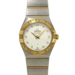 OMEGA Constellation 123 20 27 60 52 001 Women's Watch with 12 Diamonds, Silve...